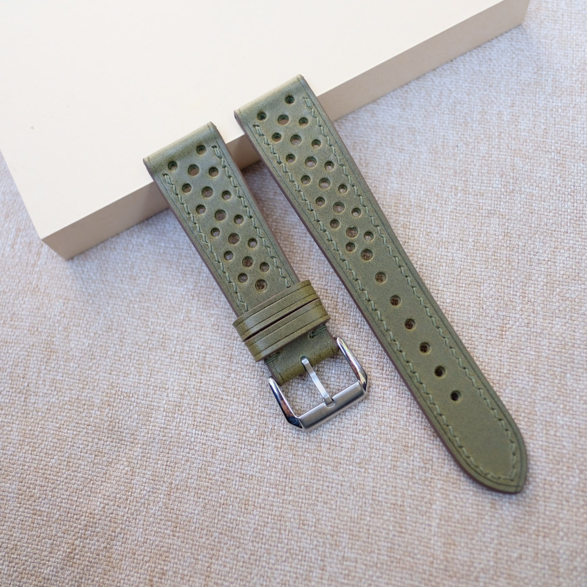 racing rally olive leather watch strap olive-rally-watch-strap