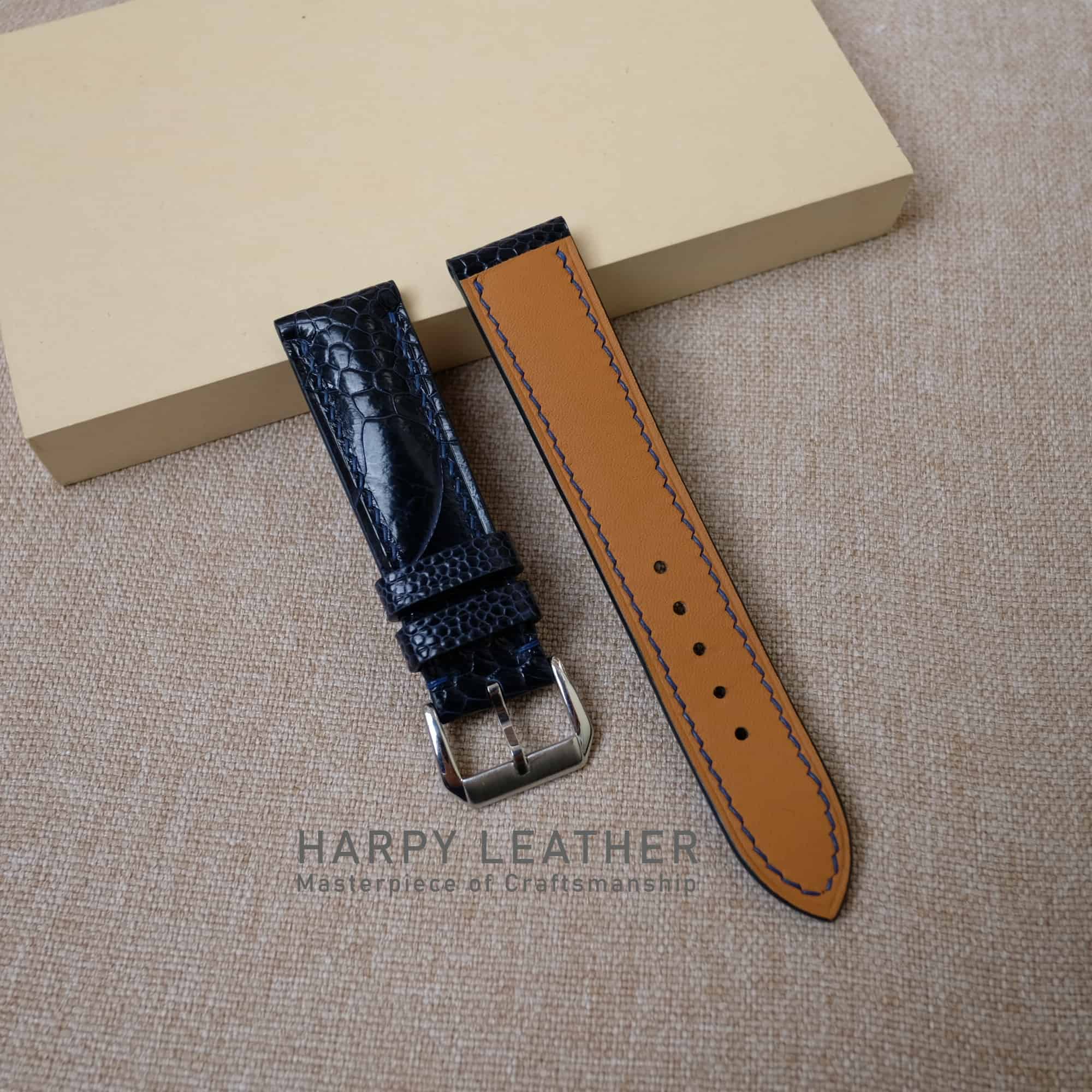 ostrich navy watch strap ostrich-navy-watch-strap