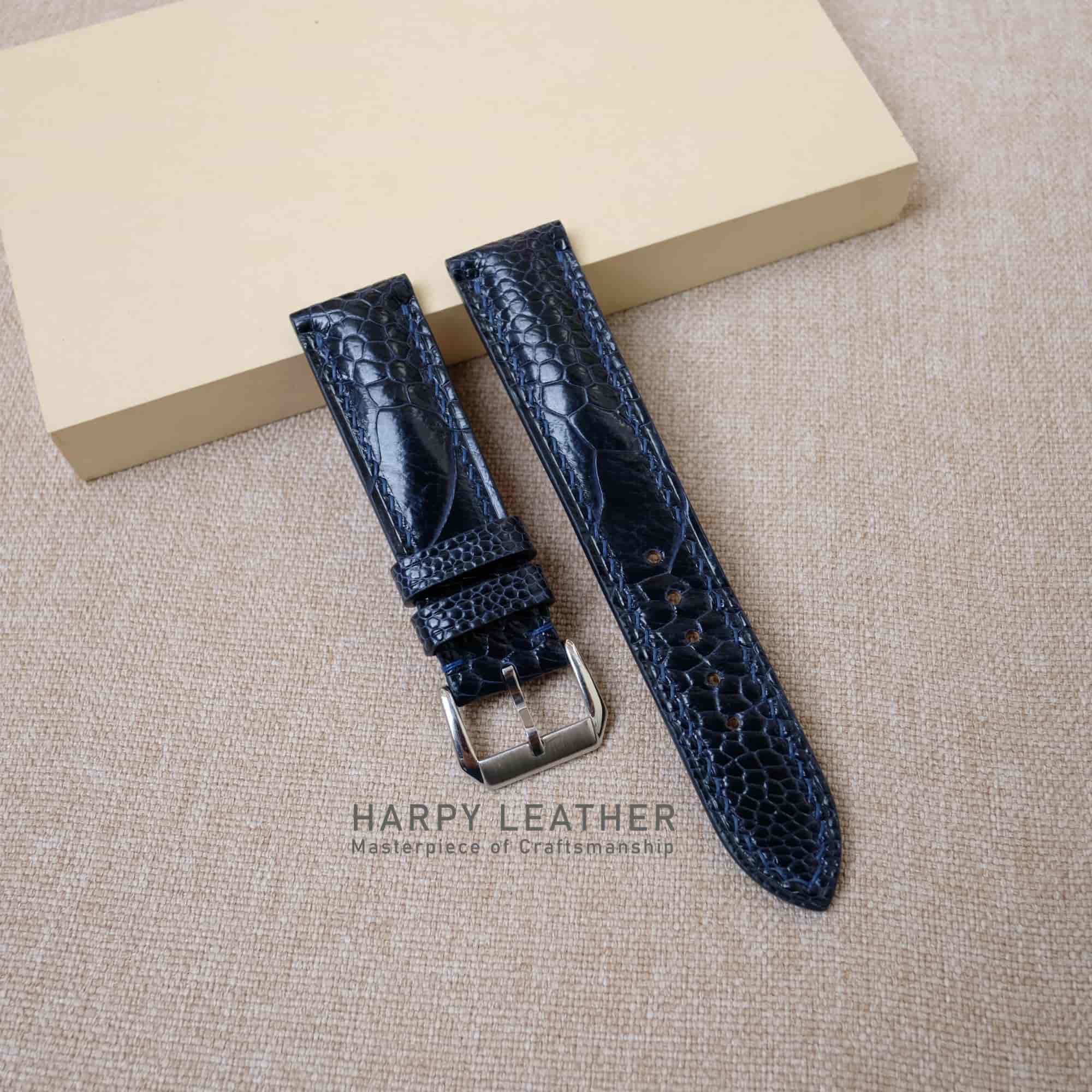 ostrich navy watch strap ostrich-navy-watch-strap