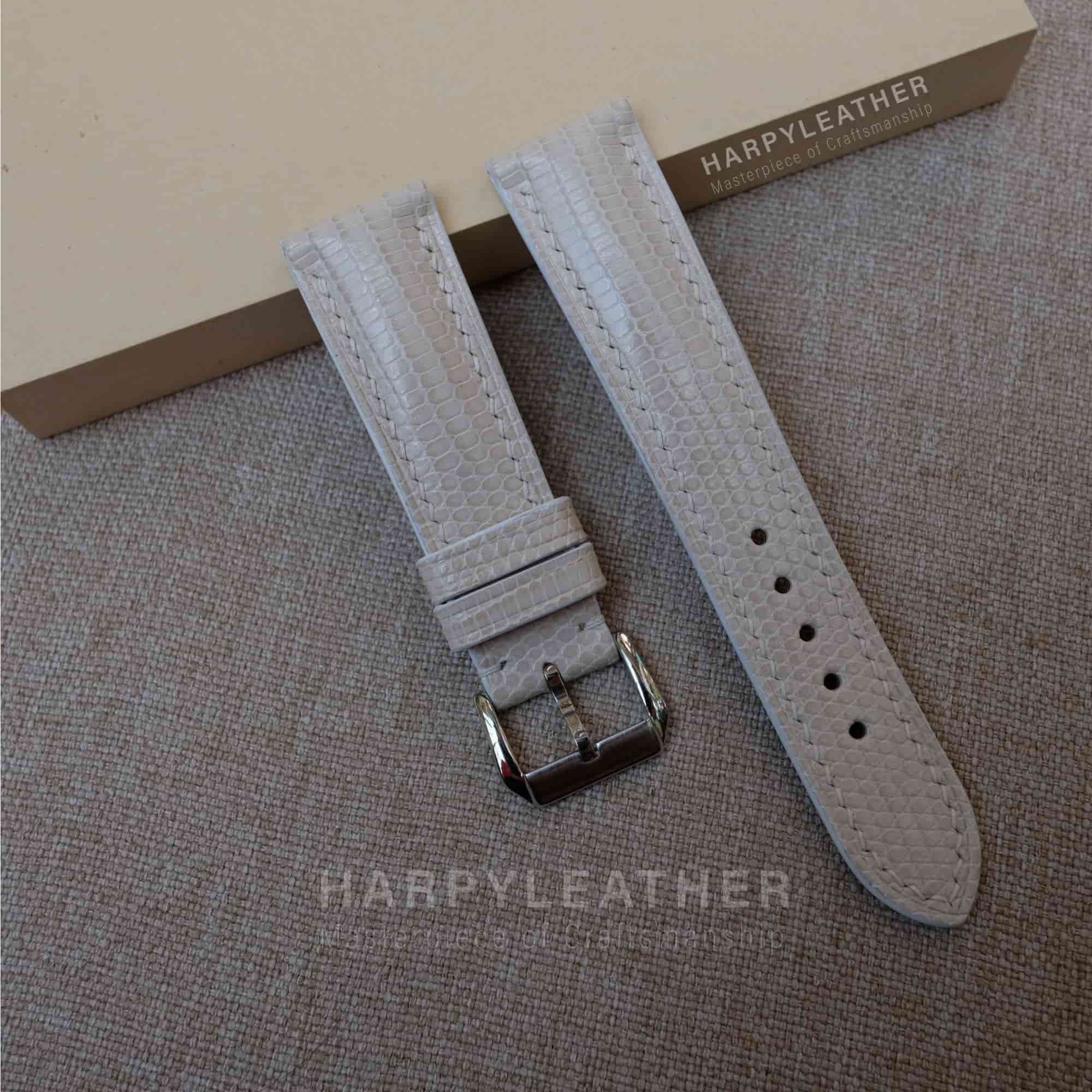 creamy lizard white leather watch strap creamy-white-lizard-leather-watch-strap