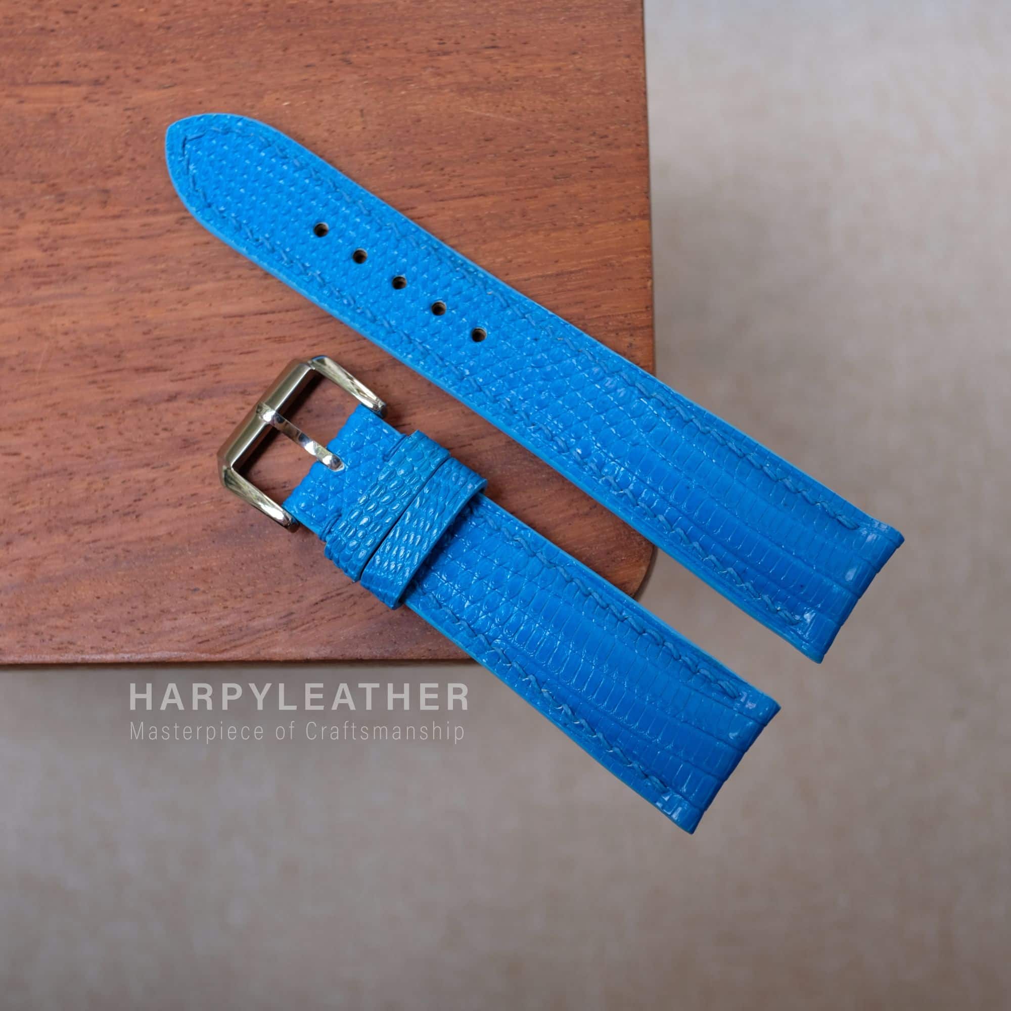 light blue lizard leather watch strap light-blue-lizard-leather-watch-strap