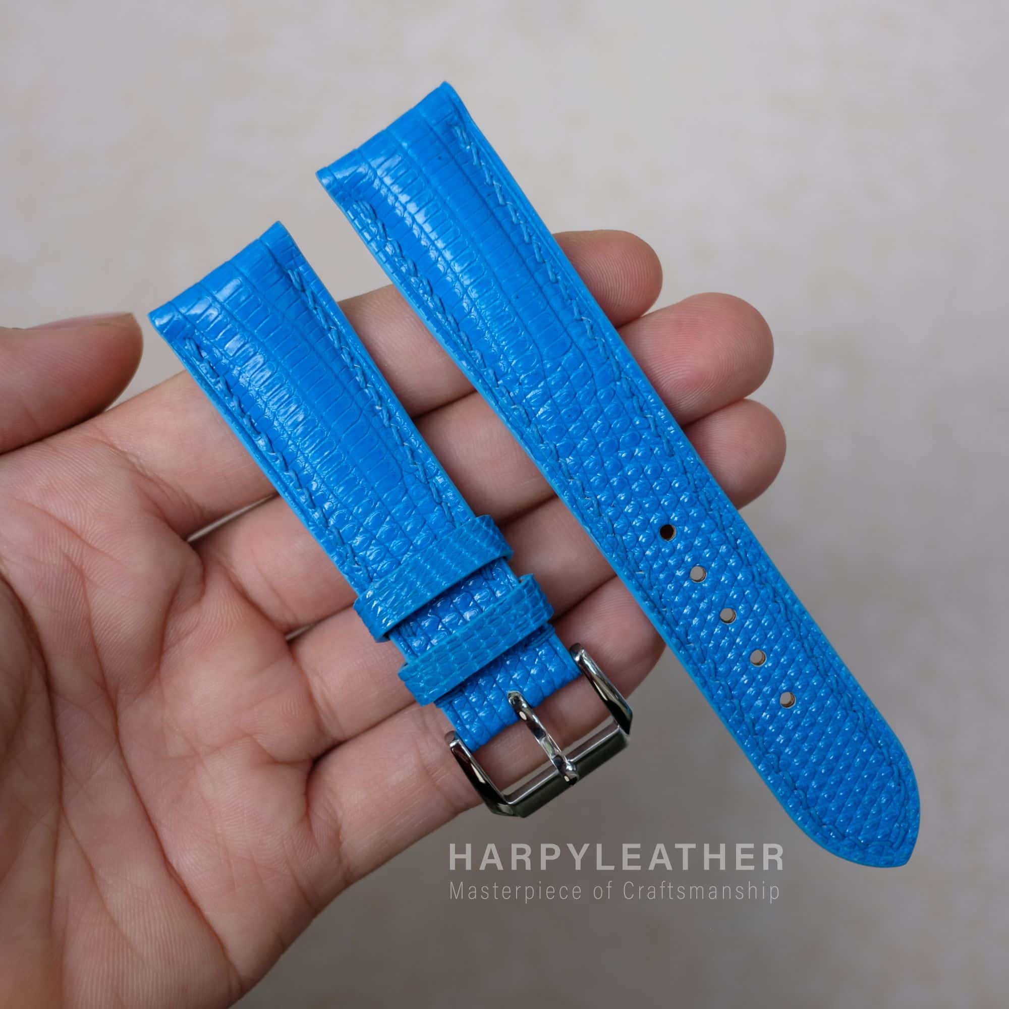 light blue lizard leather watch strap light-blue-lizard-leather-watch-strap