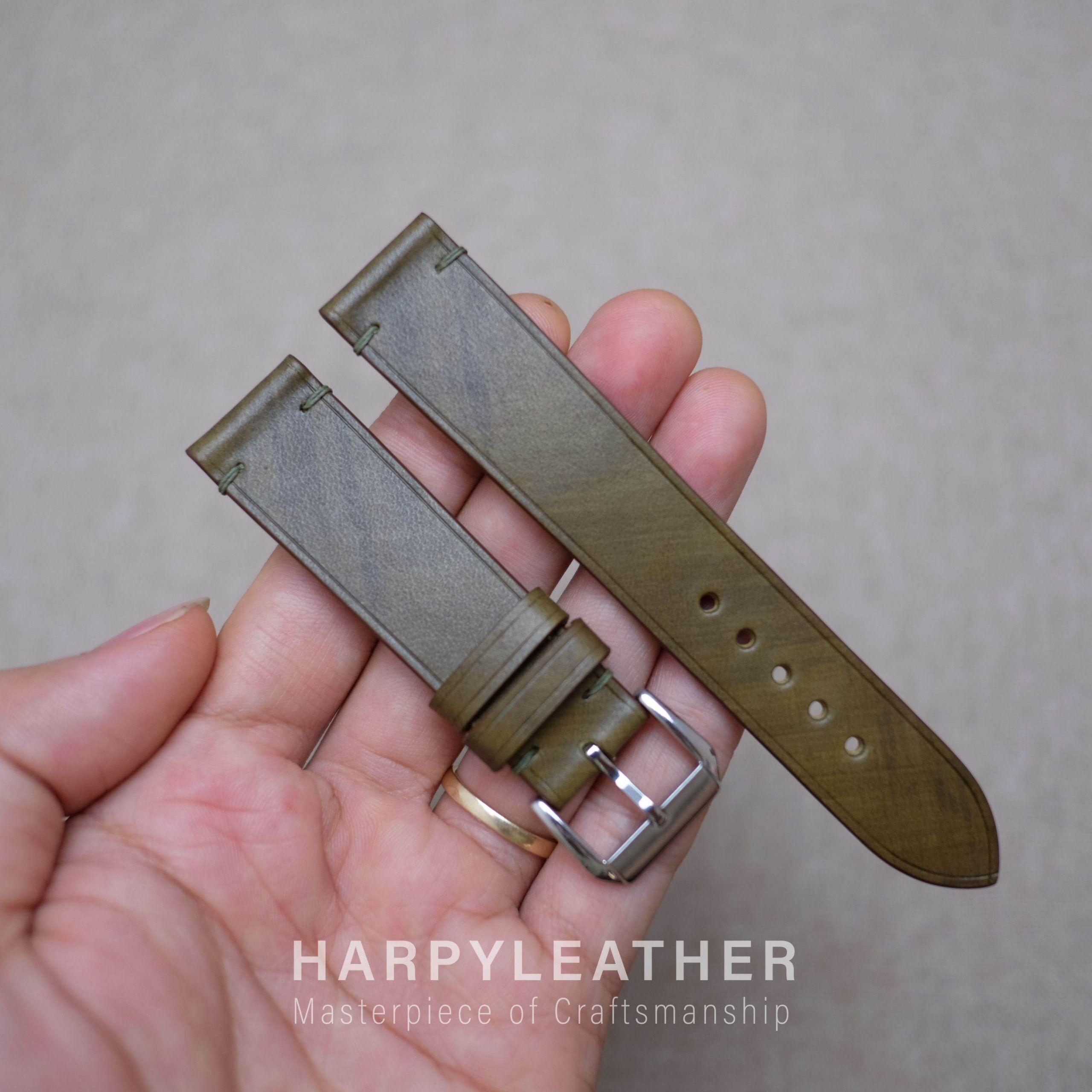 olive green mozart slim watch strap olive green mozart slim watch strap 2 scaled