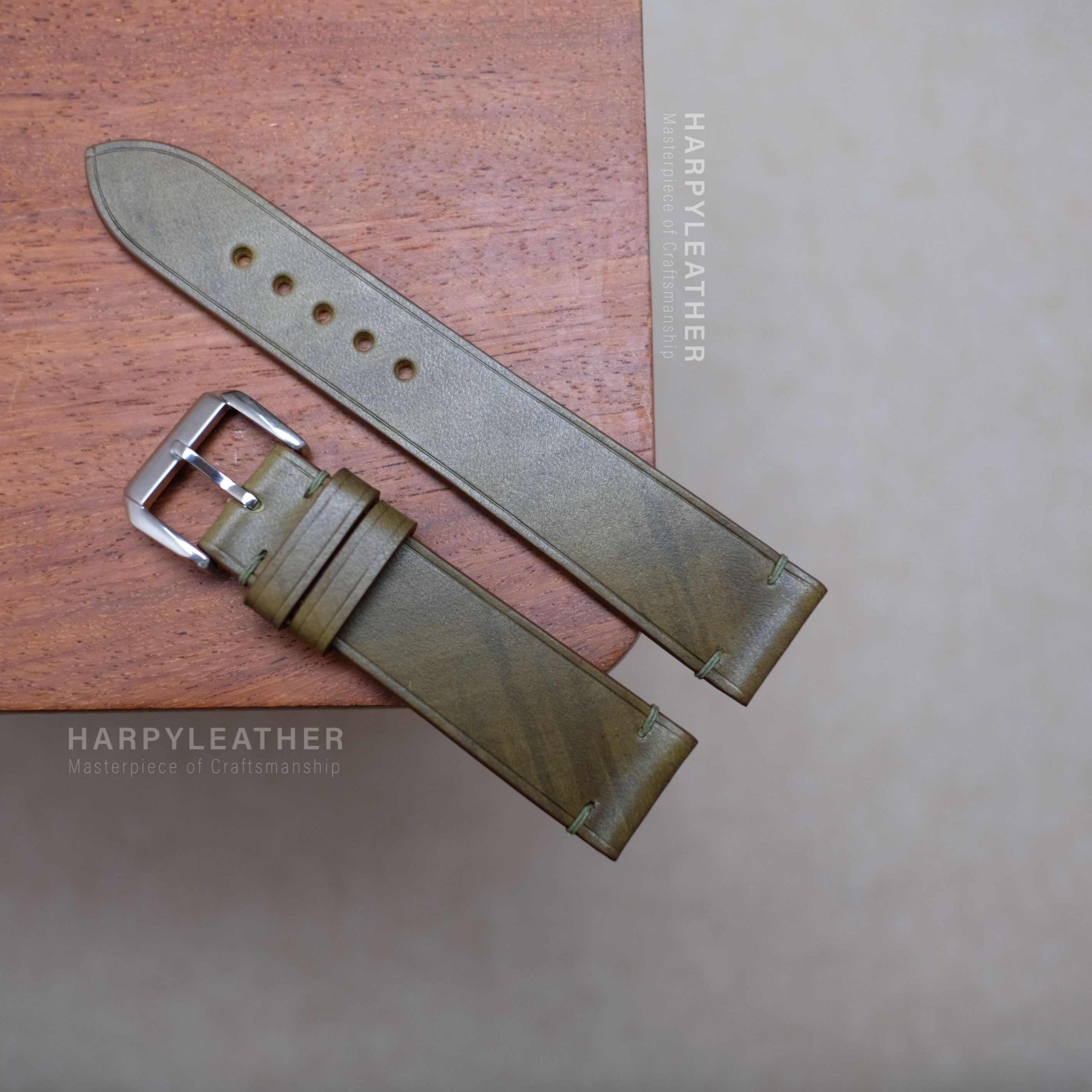 olive green mozart slim watch strap olive green mozart slim watch strap 3 scaled