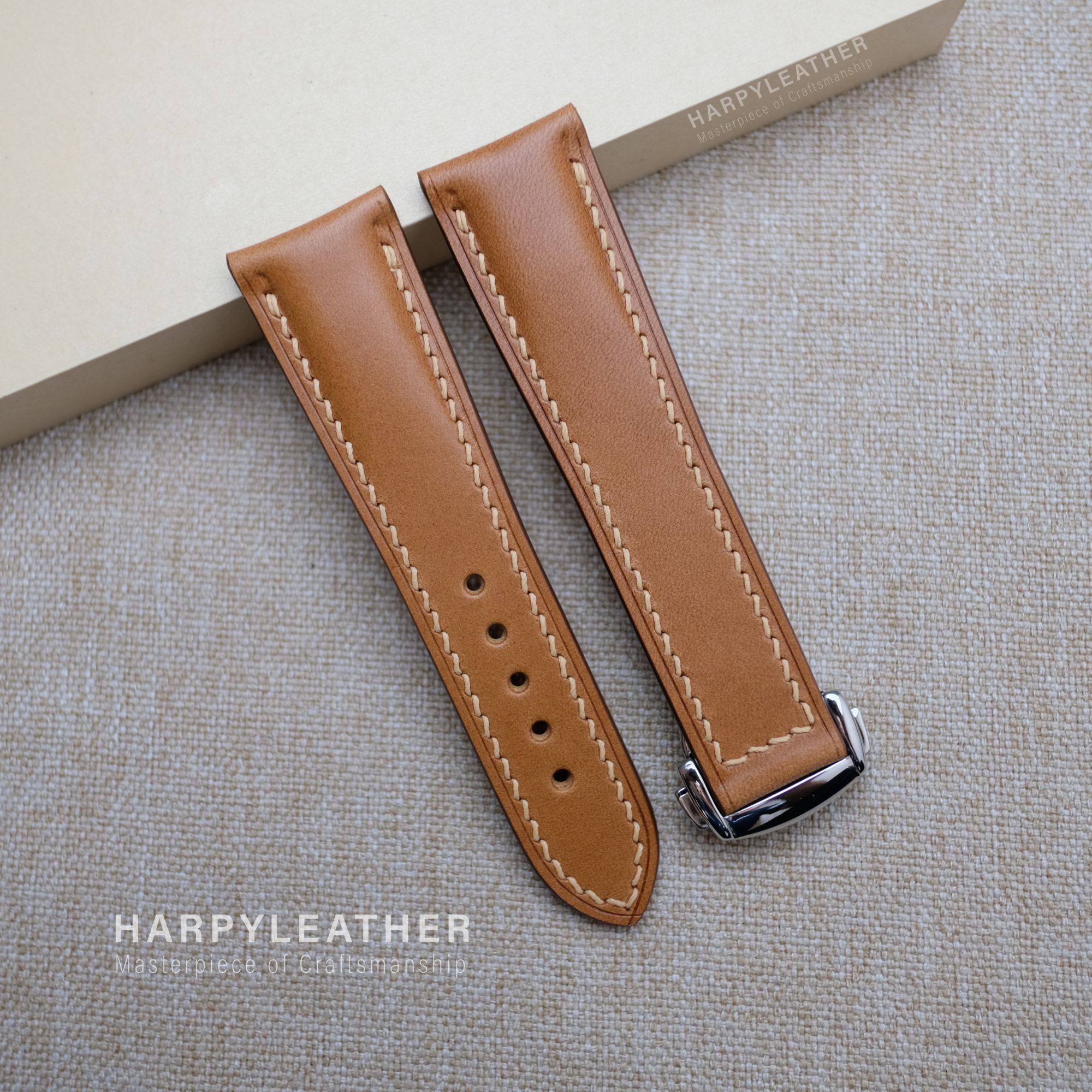 Light Brown Buttero Strap Omega Style Clasp light-brown-Buttero-Strap-Omega-Style-Clasp