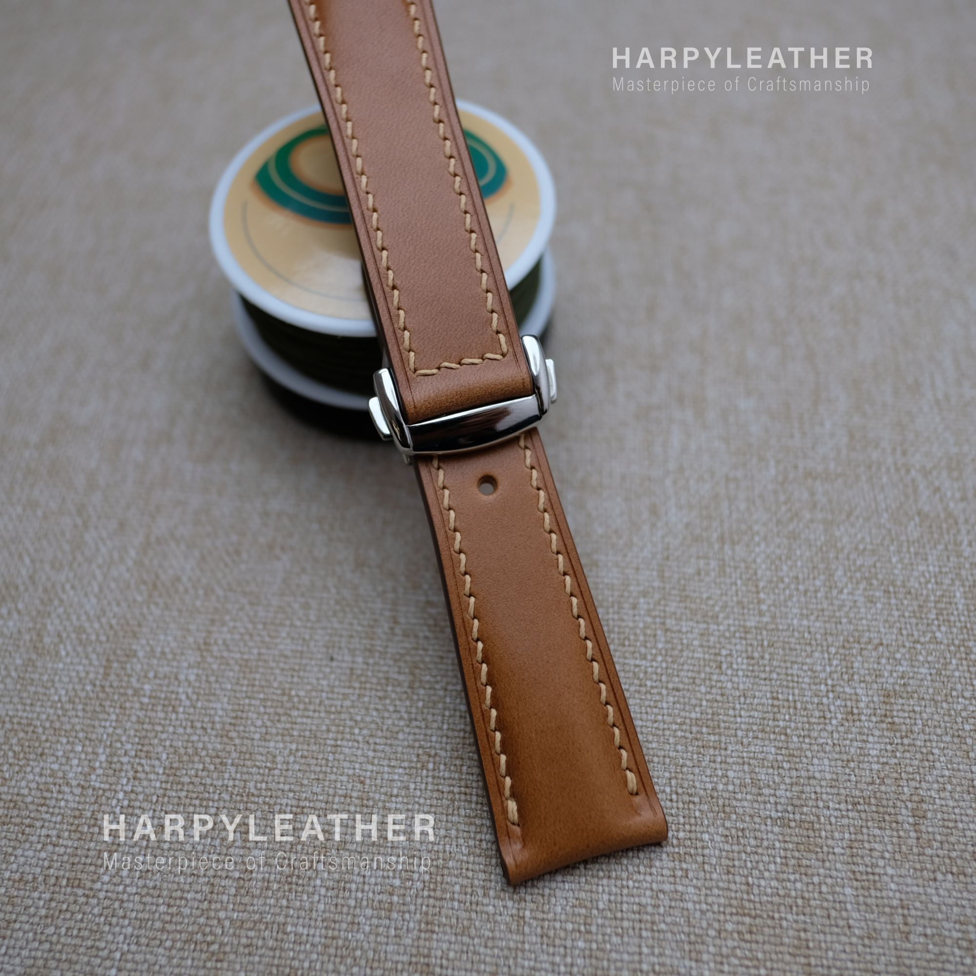 Light Brown Buttero Strap Omega Style Clasp light-brown-Buttero-Strap-Omega-Style-Clasp