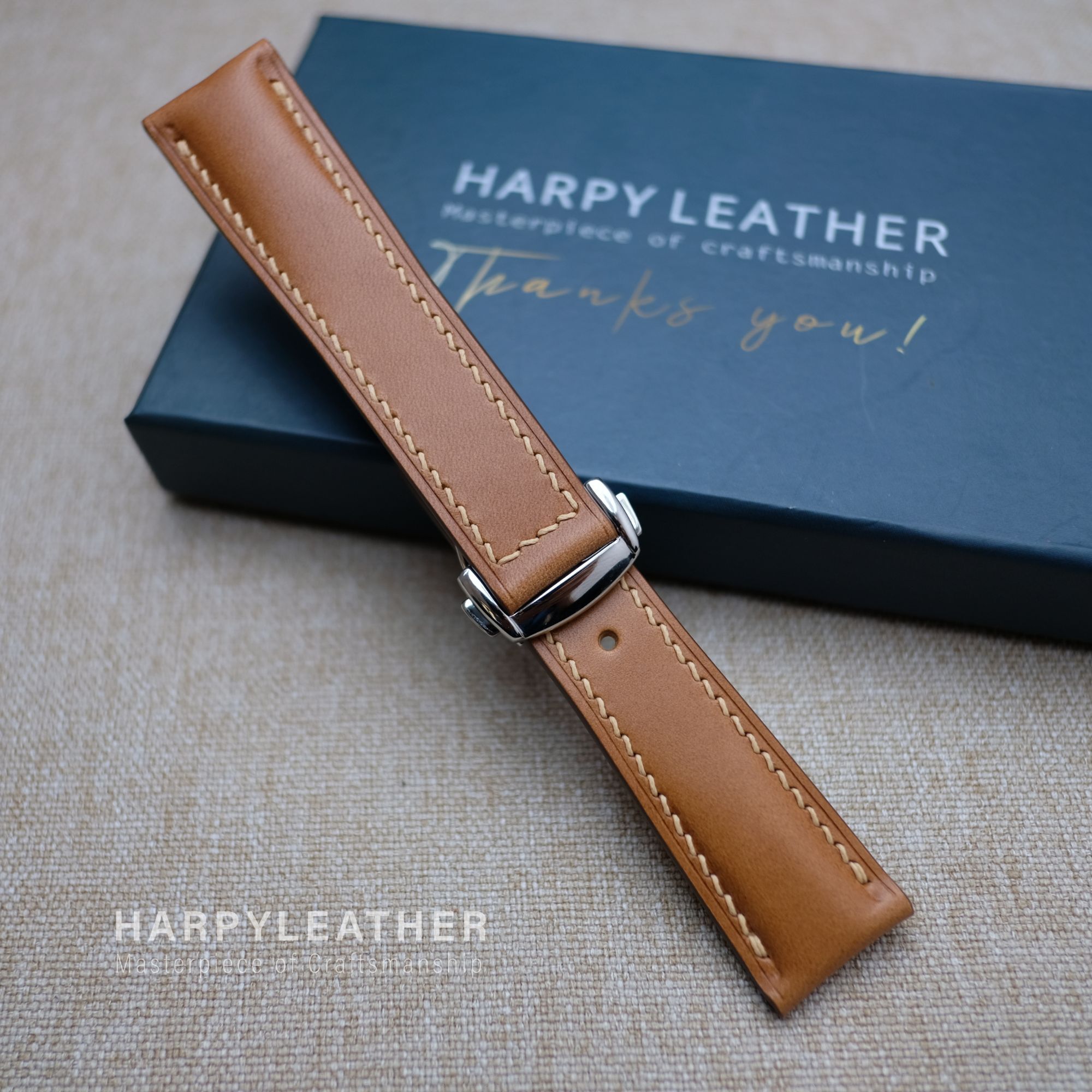 Light Brown Buttero Strap Omega Style Clasp light-brown-Buttero-Strap-Omega-Style-Clasp