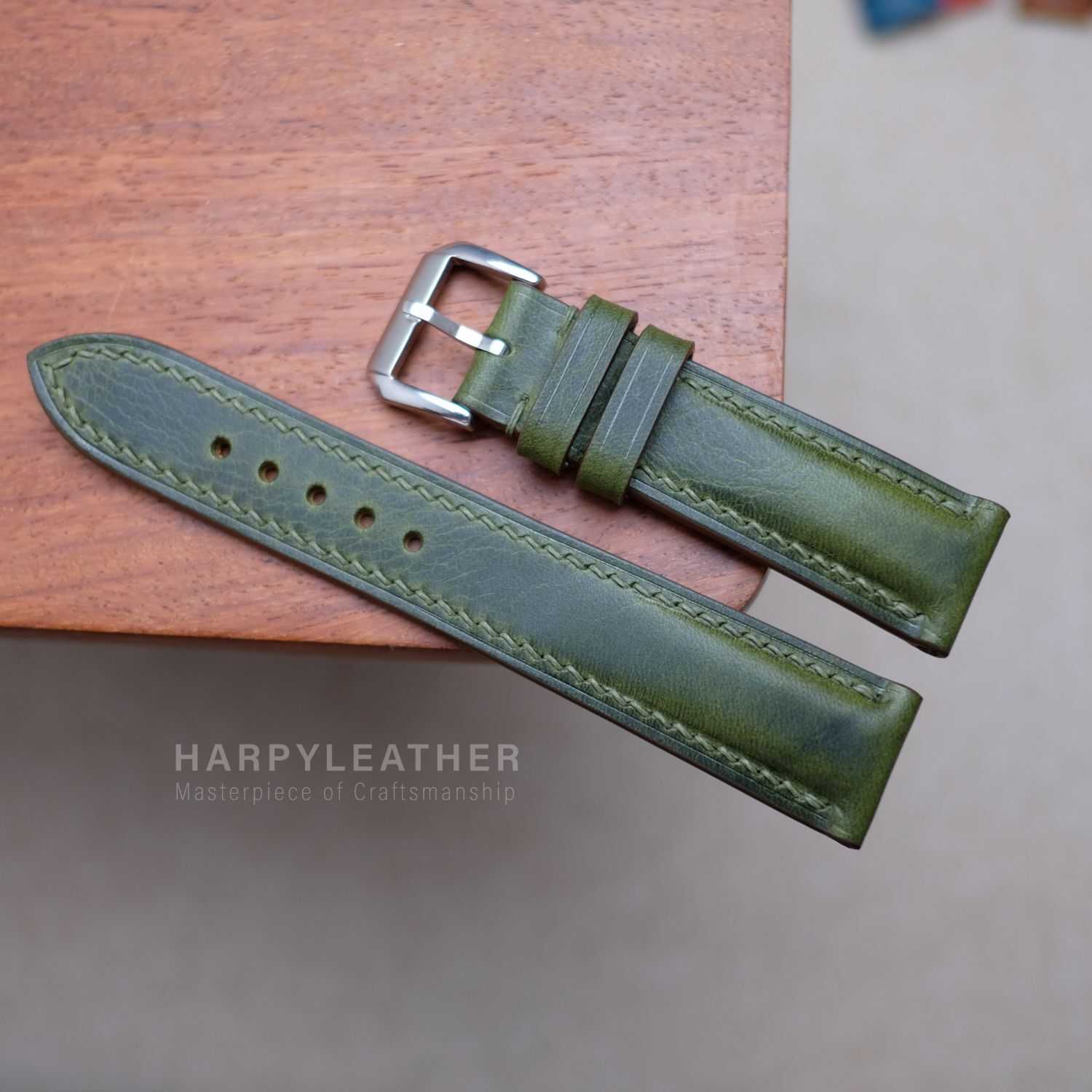 Olive Green Waxy Watch Strap Olive green waxy watch strap 1