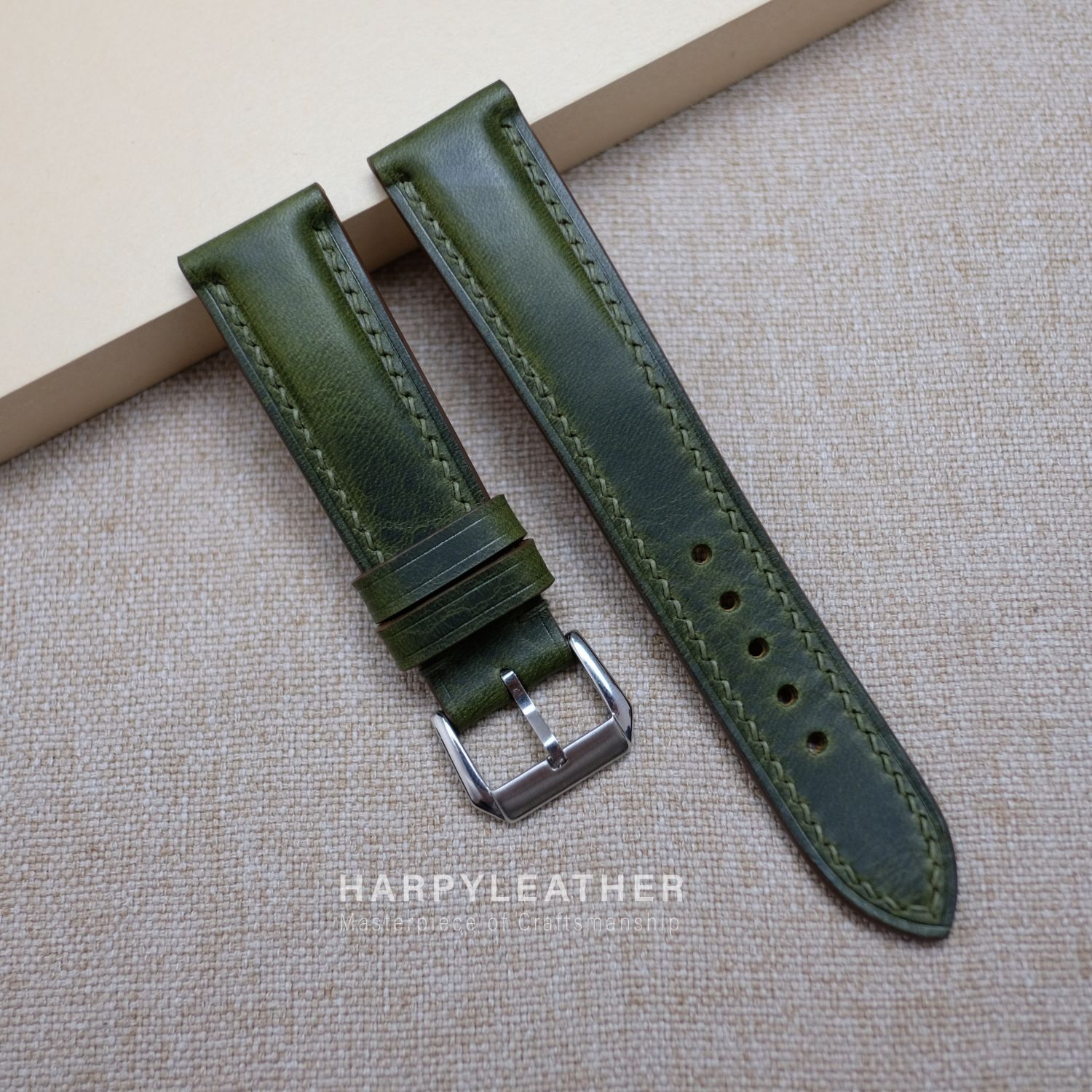 Olive Green Waxy Watch Strap Olive-green-waxy-watch-strap