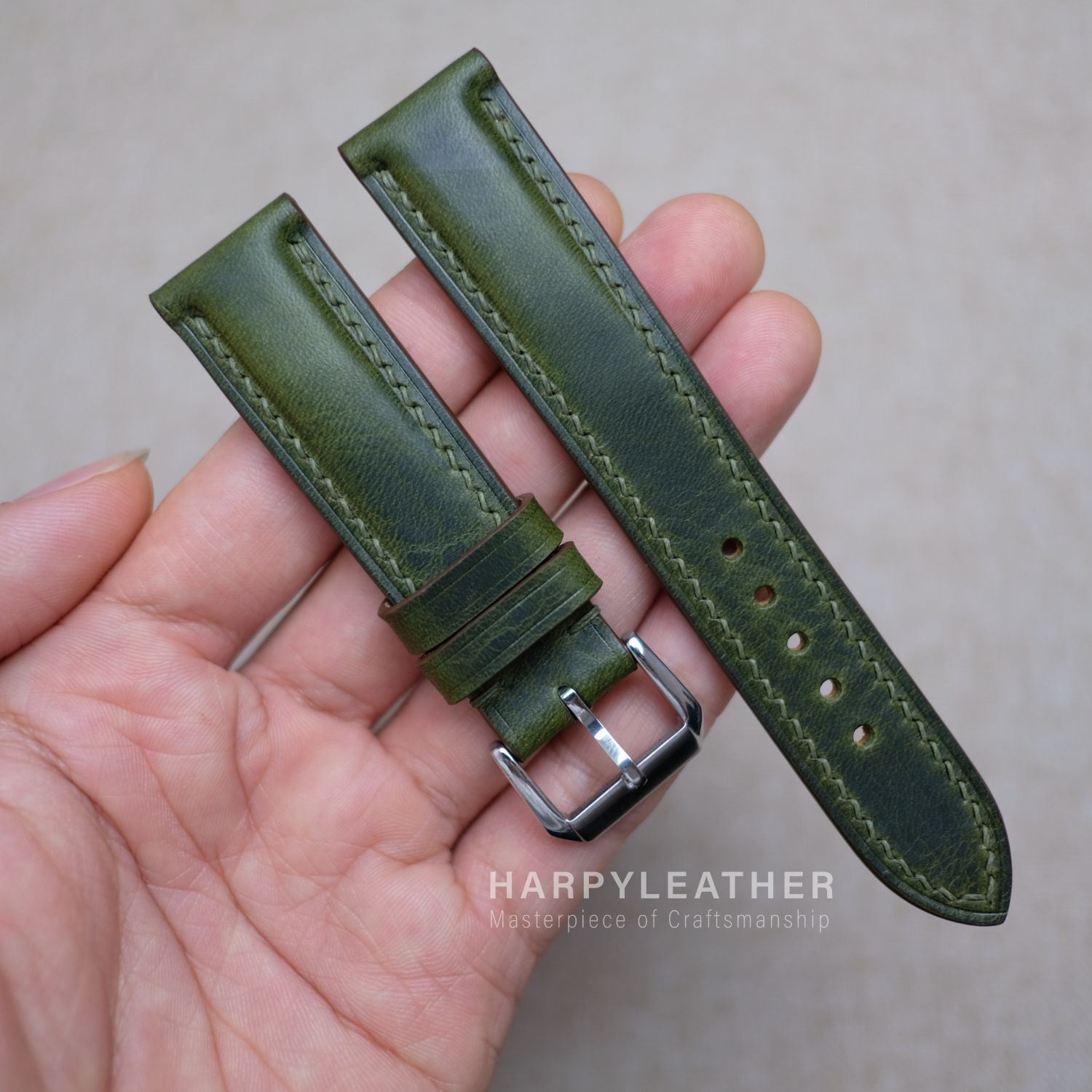 Olive Green Waxy Watch Strap Olive green waxy watch strap 5