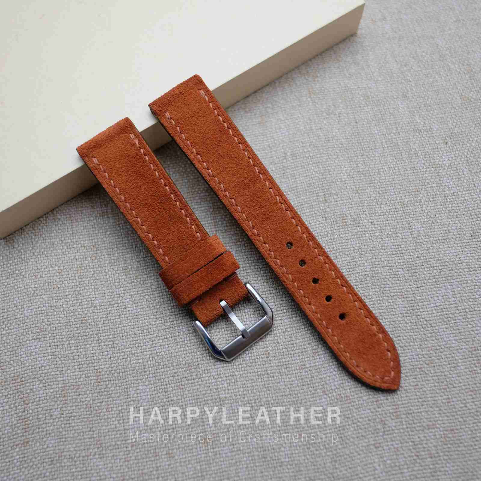 Orange suede flat watch strap Orange-suede-flat-watch-strap