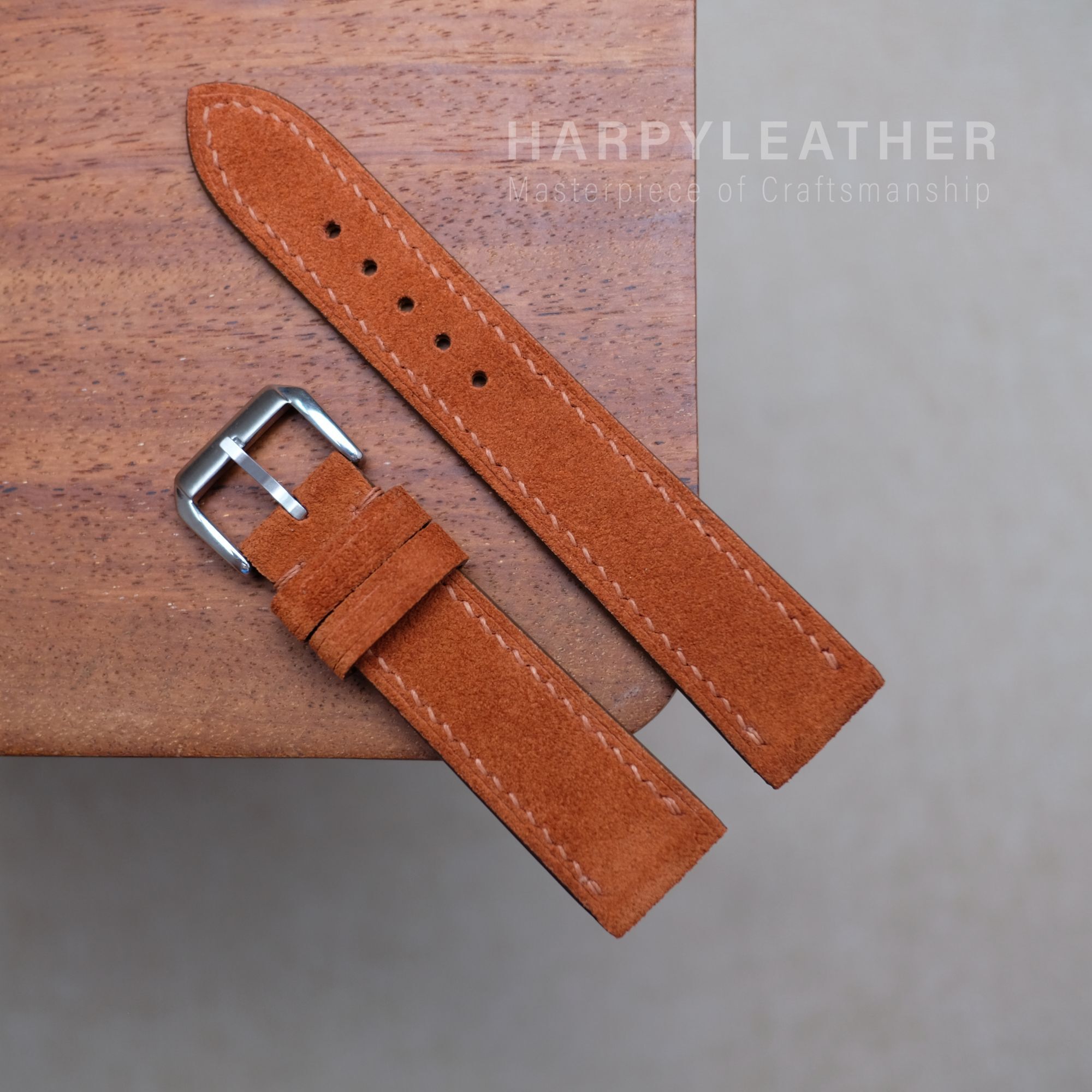 Orange suede flat watch strap Orange suede flat watch strap 3