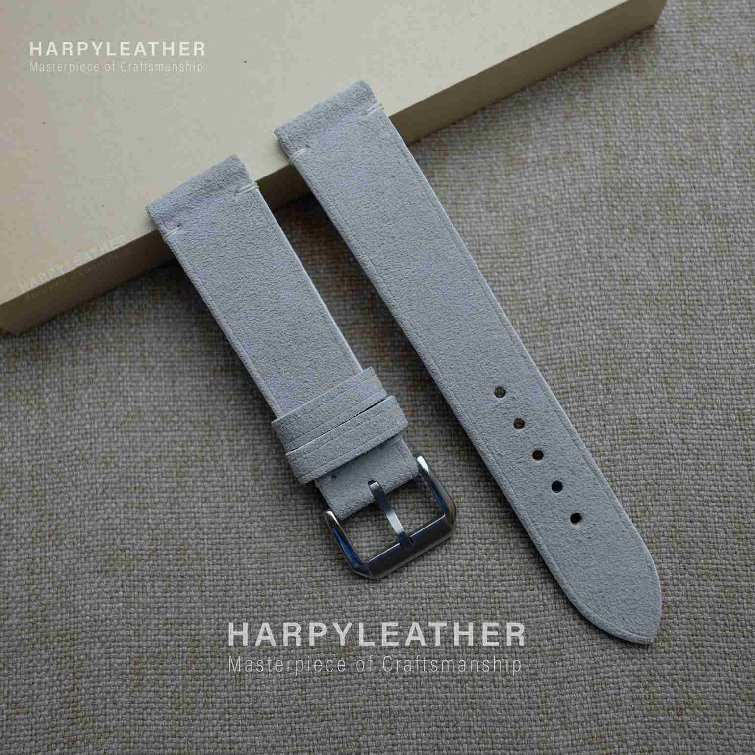 White suede leather watch strap White-suede-slim-watch-strap