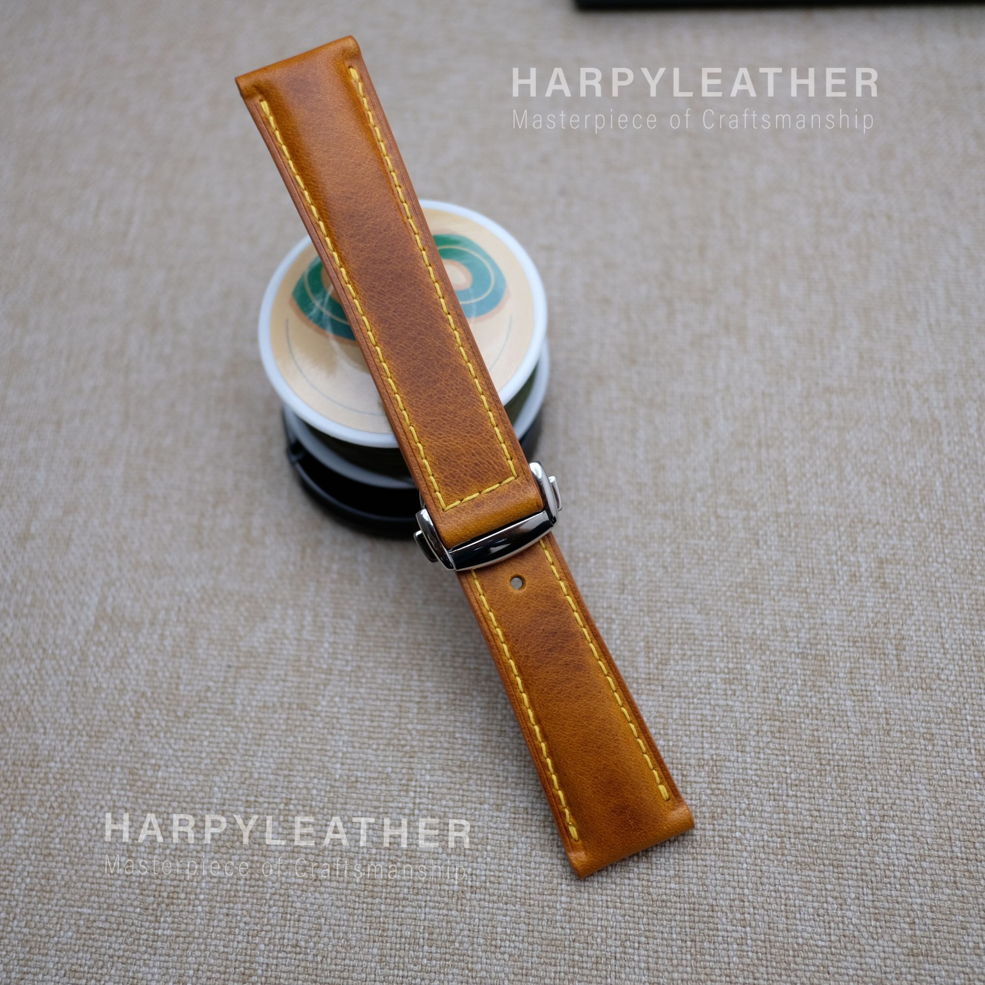 yellow waxy strap omega style clasp Yellow waxy strap omega style clasp 4