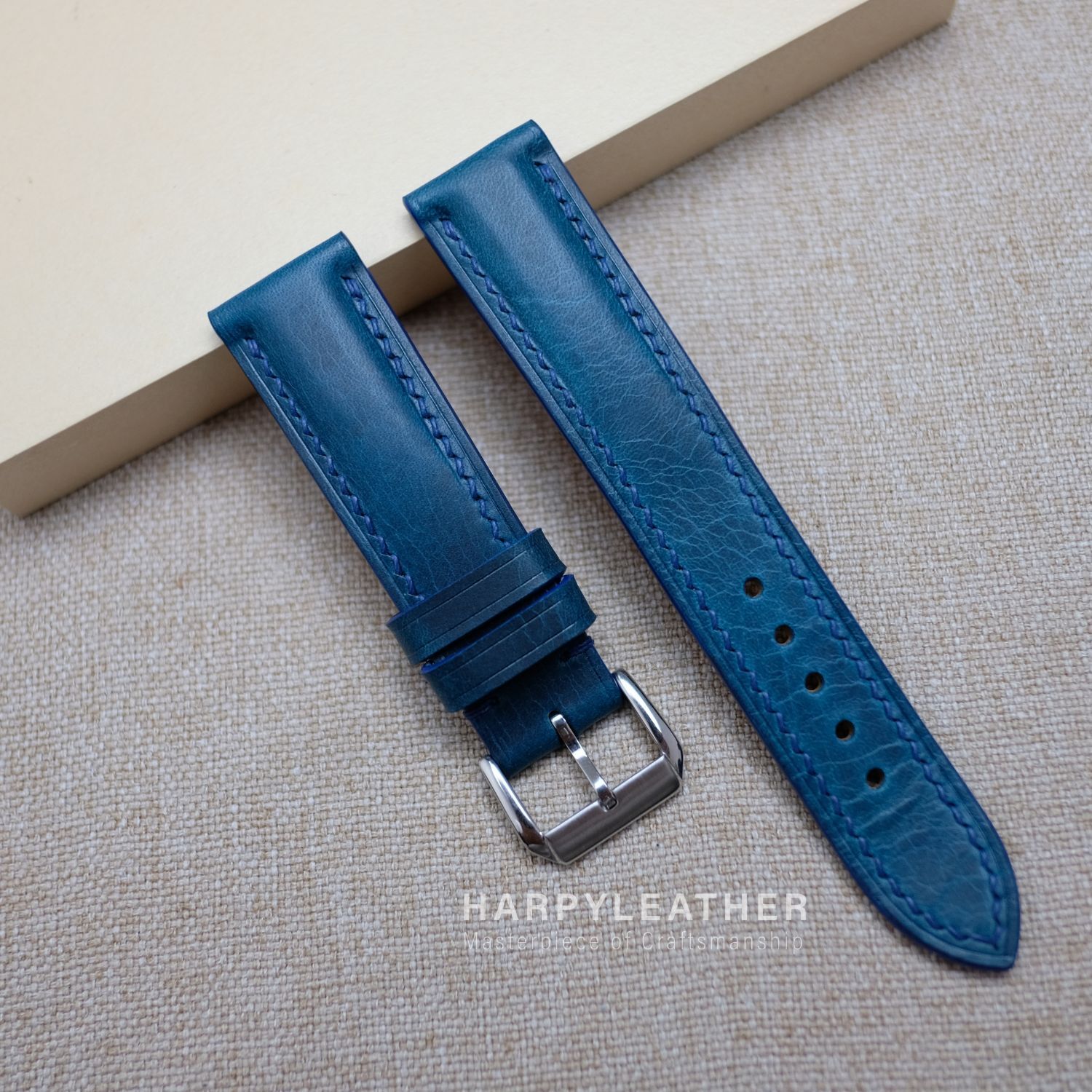Navy waxy leather watch strap navy-blue-waxy-watch-strap