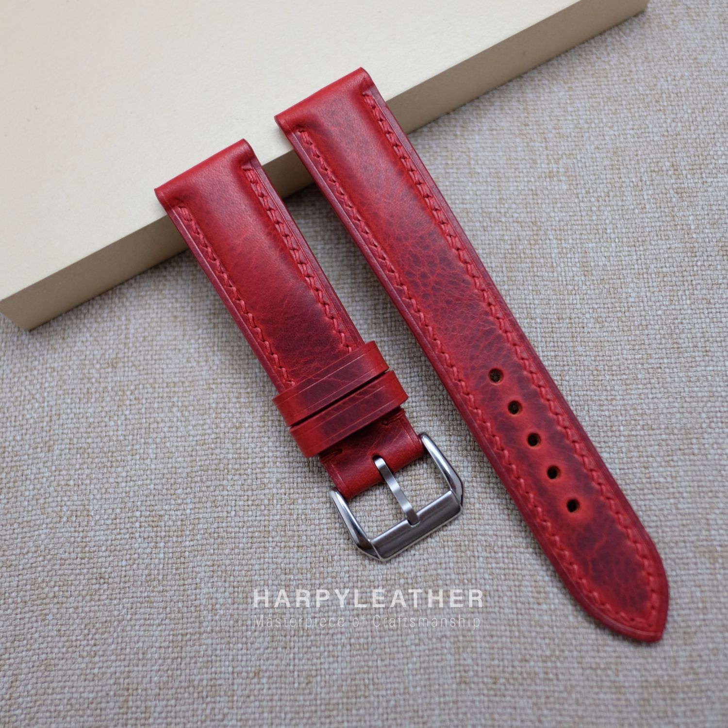 red waxy leather watch strap red-waxy-leather-watch-strap
