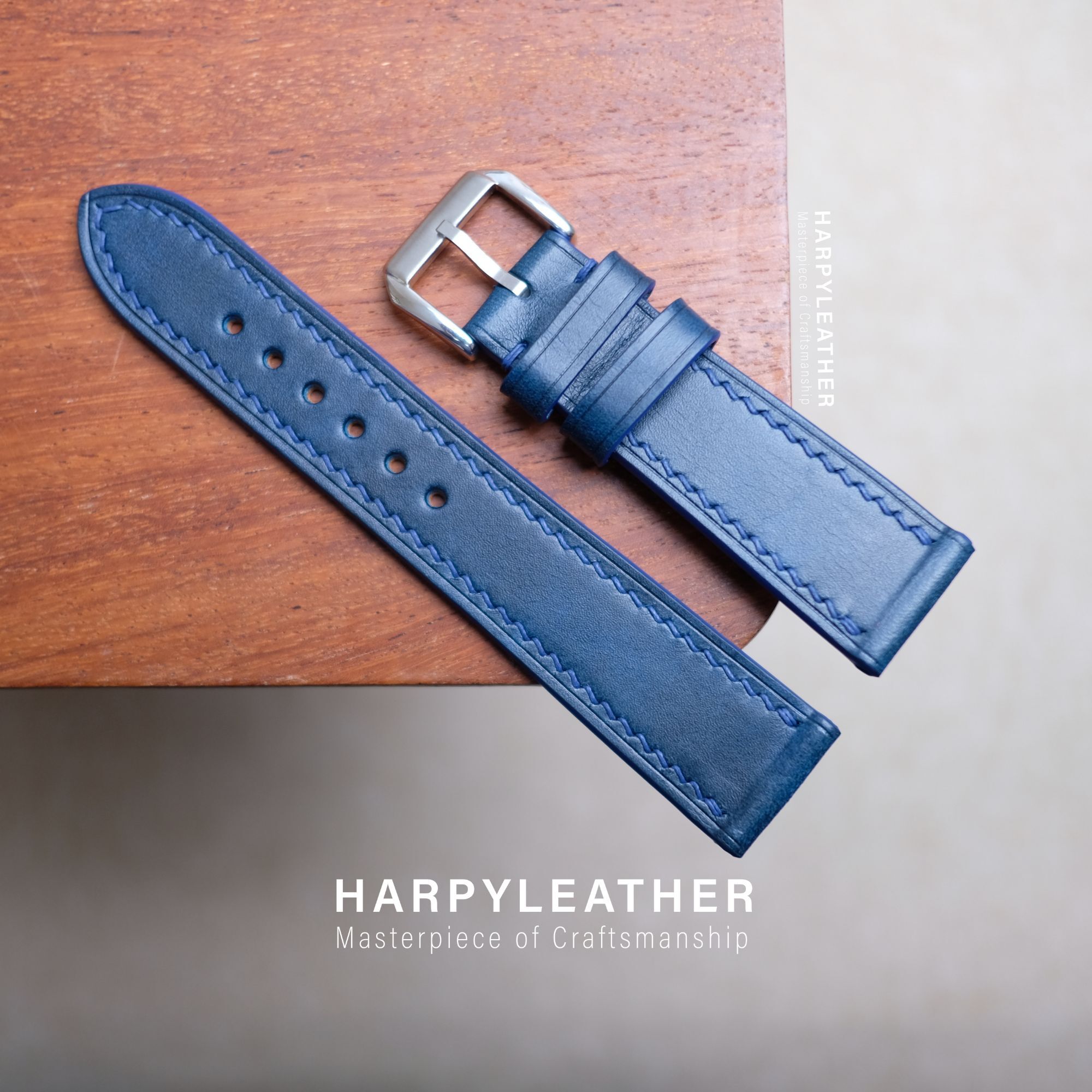 Navy museum flat leather watch strap Navy-museum-flat-leather-watch-strap