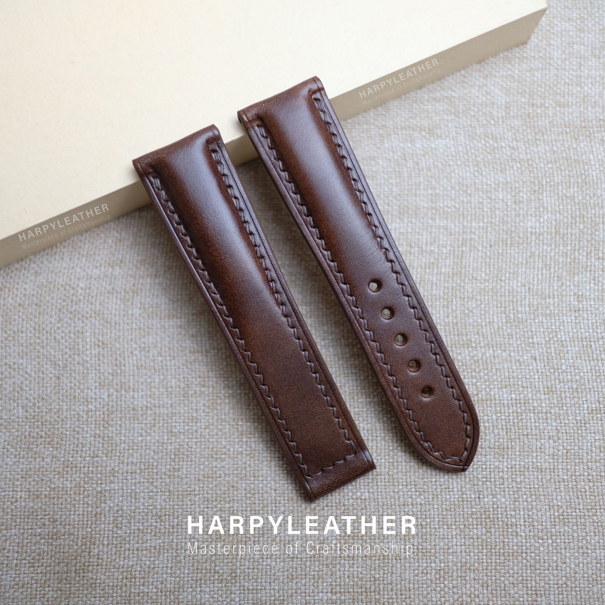 Dark brown museum calf leather watch strap Dark-Brown-Museum-calf-leather-watch-strap