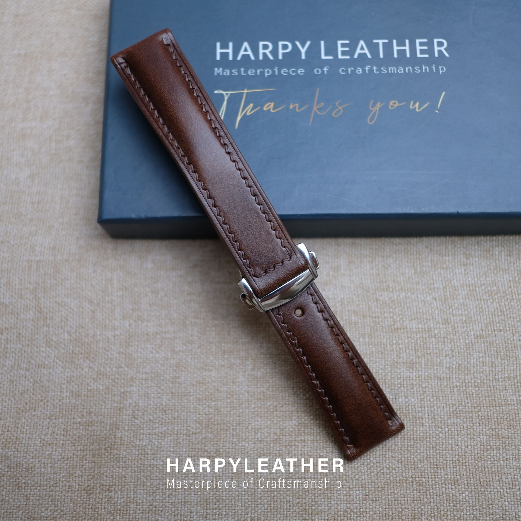 Dark Brown Museum Strap Omega Style Clasp Dark-Brown-Museum-Strap-Omega-Style-Clasp