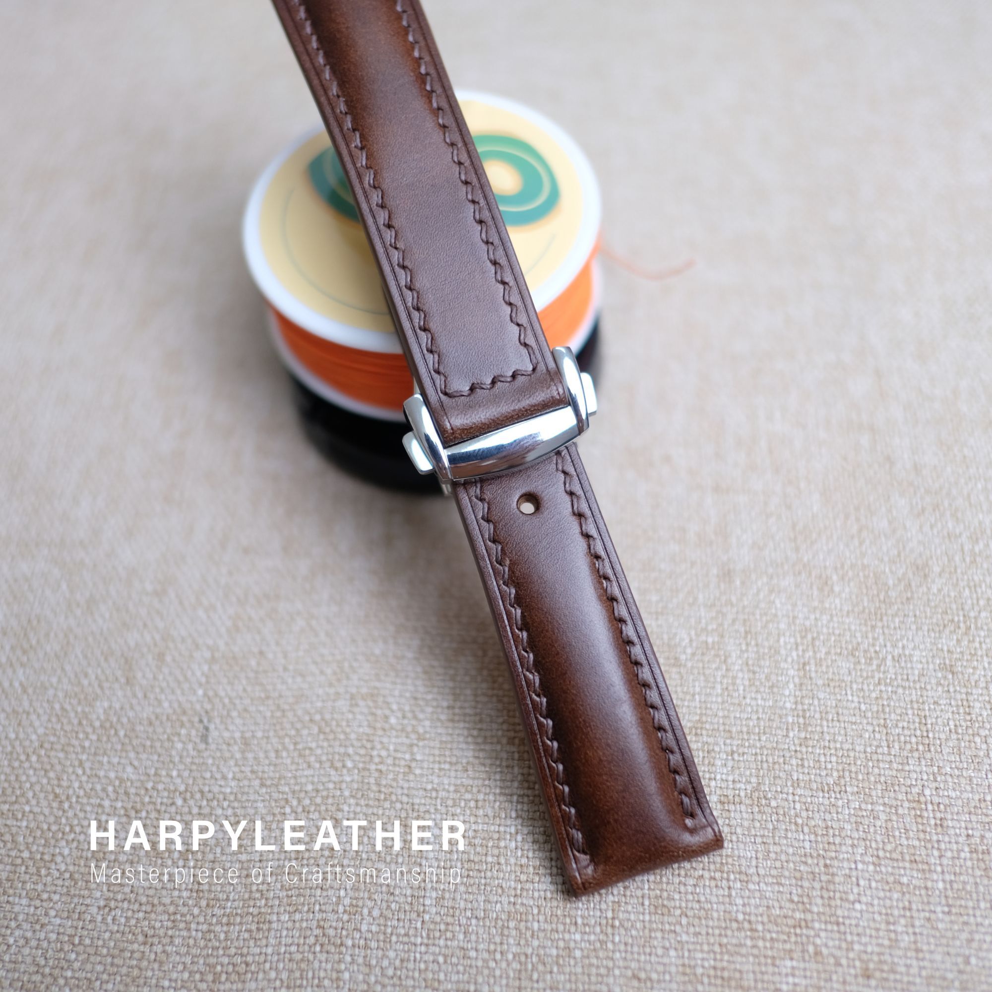 Dark Brown Museum Strap Omega Style Clasp; Dark-Brown-Museum-Strap-Omega-Style-Clasp